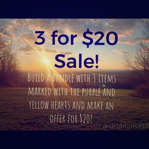 💛💜SALE💜💛3 for $20!!